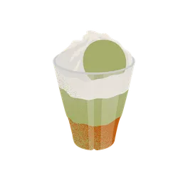 Layered ice cream cup illustration